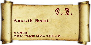 Vancsik Noémi névjegykártya